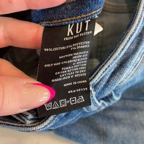 Kut from the Kloth Distressed Slim Fit Cropped Jeans Size 8 - Picture 5 of 11